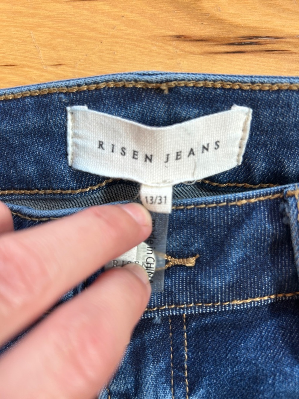 Risen Dark Blue High Rise Wide-Leg Cuffed Stretchy Jeans | Size 31/13 - Picture 8 of 8
